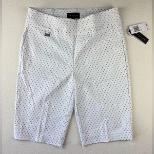 Premise Bengaline Capri White and Black Polka Dot Shorts